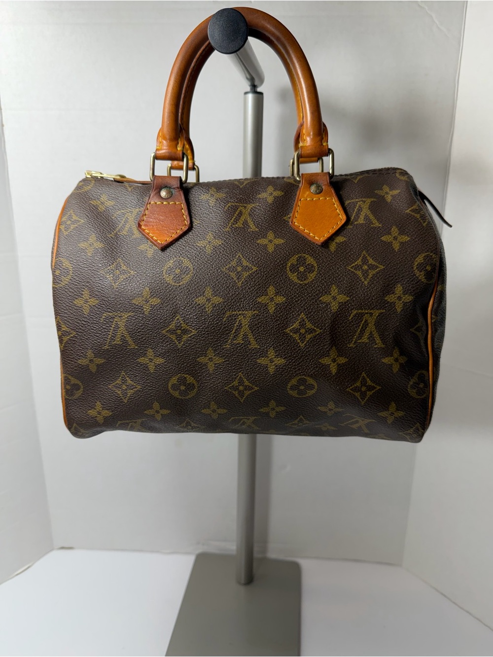 Authentic Louis Vuitton Monogram Speedy 25 Hand Bag SD1913 with Padlock,no keys